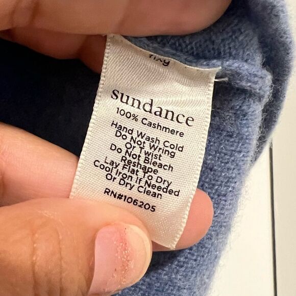 SUNDANCE Women’s Beloved Pullover V-Neck Sweater 100% Cashmere Size SP in Blue - Picture 8 of 13